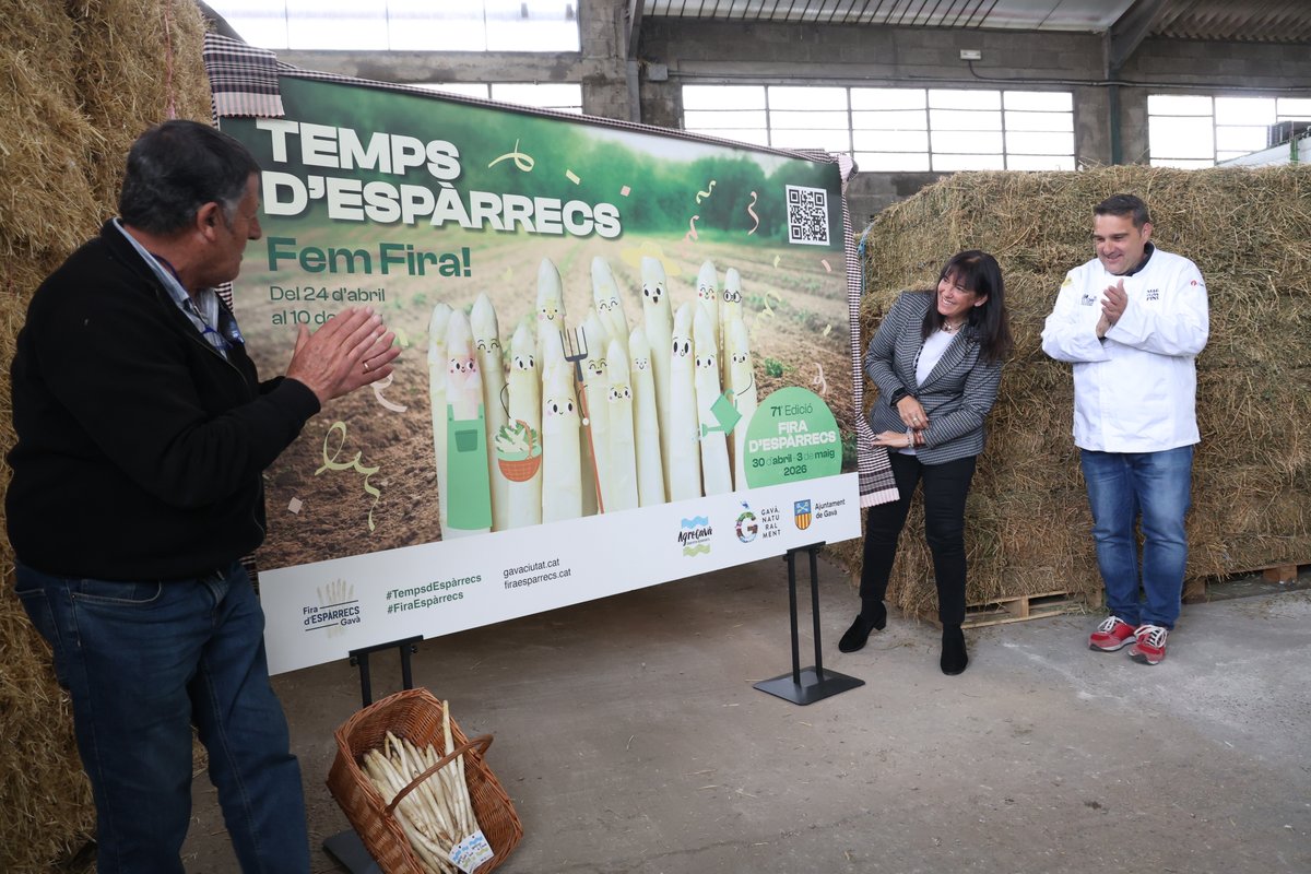 AjuntamentGava's tweet photo. 🎉🤗🌾 Ja és oficial! Tenim cartell del Temps d’Espàrrecs i de la Fira 2026!
💚 Enguany posem en valor els espàrrecs i la pagesia 👨🏼‍🌾, símbols de tradició, excel·lència i saber fer de Gavà!
#Gavà gaudirà d’uns dies de tradició, gastronomia, i molta música! https://t.co/zyBnKJMRxB