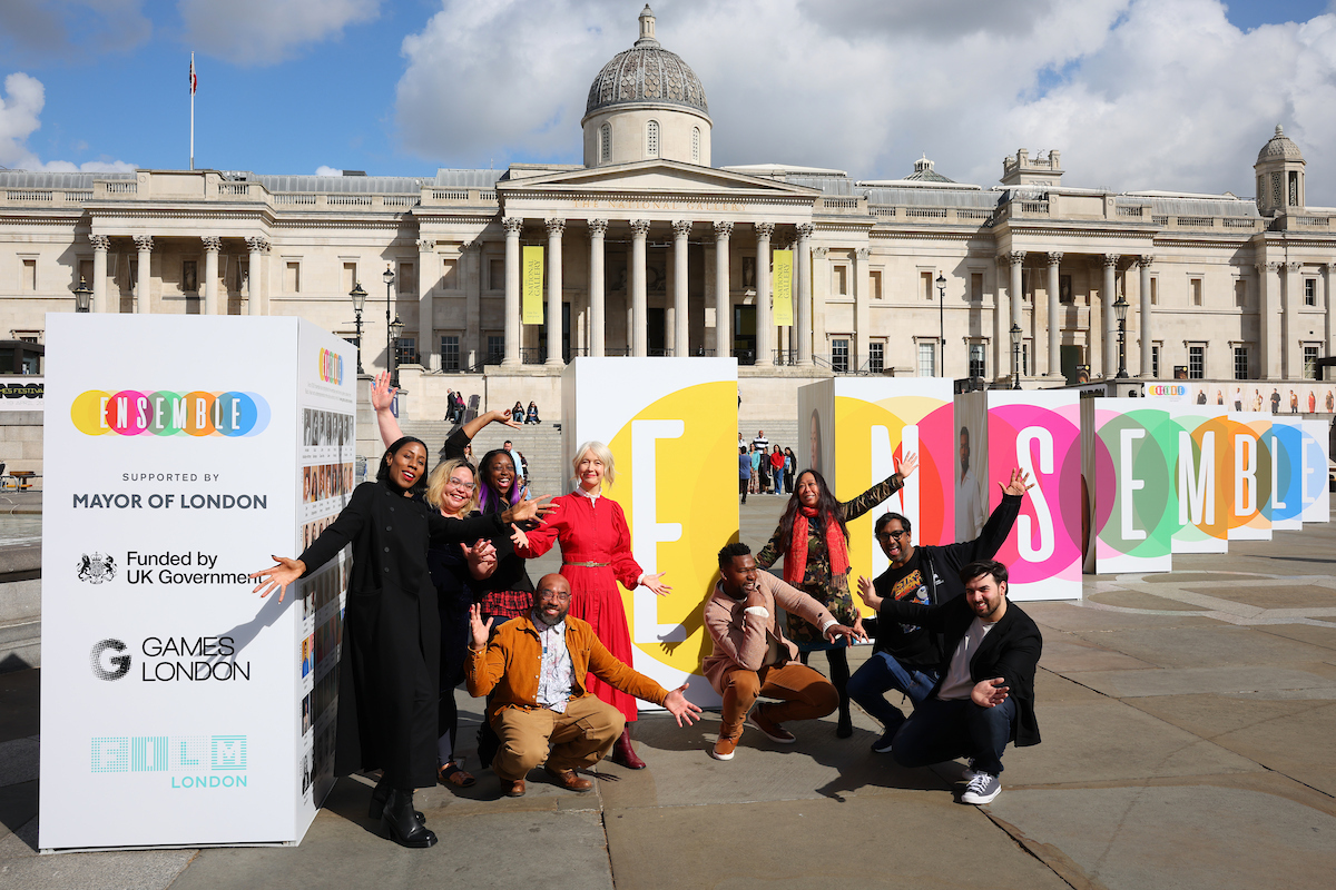 londongamesfest's tweet photo. We were delighted to welcome Justine Simons OBE, Deputy Mayor for Culture and the Creative Industries, to the Ensemble showcase at Trafalgar Square today.

Justine met with the Ensemble 2026 cohort to celebrate the diverse talent shaping the future of games.

@justinesimons1 https://t.co/jX5XBOsj19