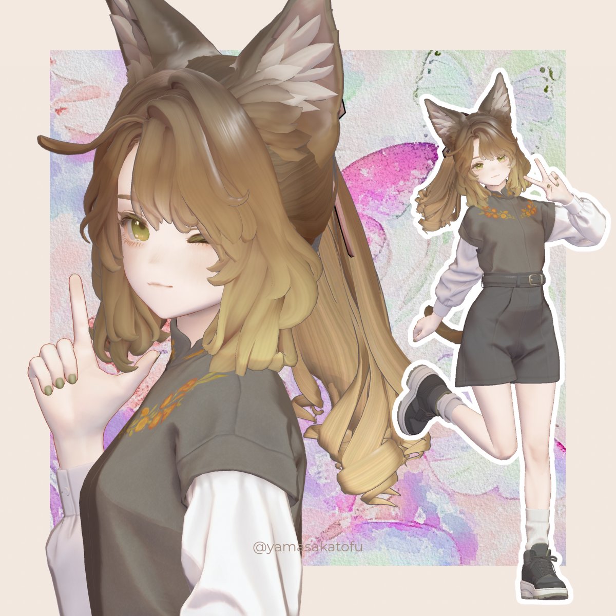 YamasakaTofu's tweet image. おもいでポニー&amp;amp;シニヨンをマリシアちゃんのデフォ前髪に合わせられるよう調整中です！セール中300円で販売予定です✨ #wip #Marycia3D