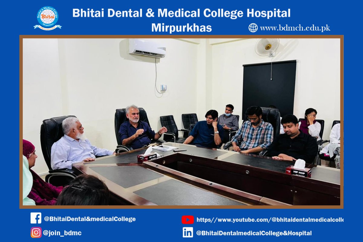 BDMCMPS's tweet image. A Productive Academic Engagement for Excellence in Dentistry.
Today, the Managing Director and the Principal held an interactive meeting with the faculty of the BDS program to discuss academic progress and address any challenges being faced.
#BhitaiGroupOfColleges #BDMC
