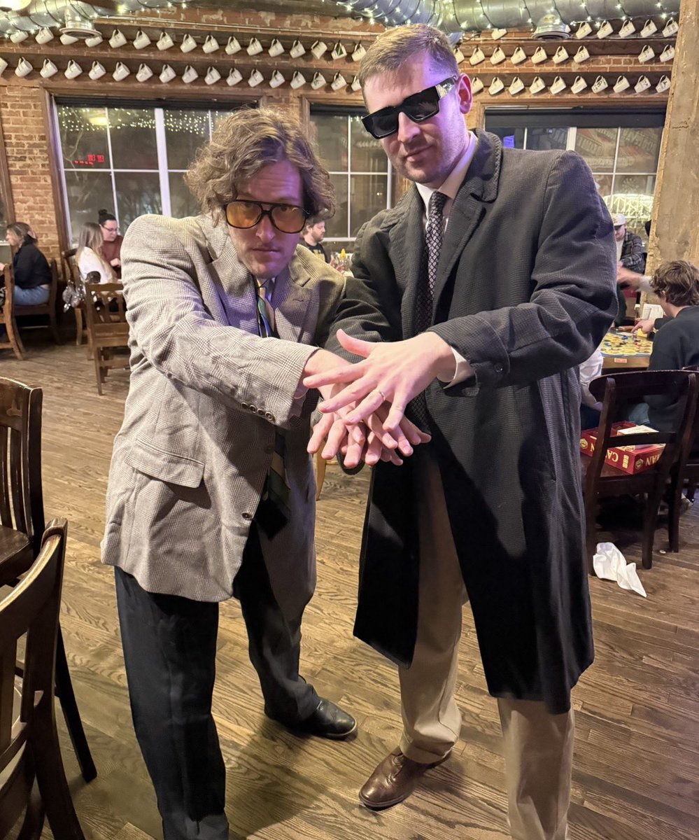 BobbyHowardOK's tweet photo. I need the record to reflect that I think the outfit is an excellent vibe. But also: he looks like my friends when they thrifted cheap suits and went out to the bars for a “public defender themed” night https://t.co/0dNCR3ZvgN