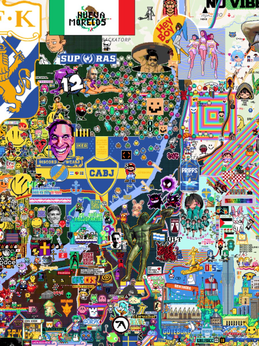 wplacelive's tweet image. This place has incredible drawings 🇸🇪

📍Gothenburg - Sweden

#sweden #wplace #pixelart