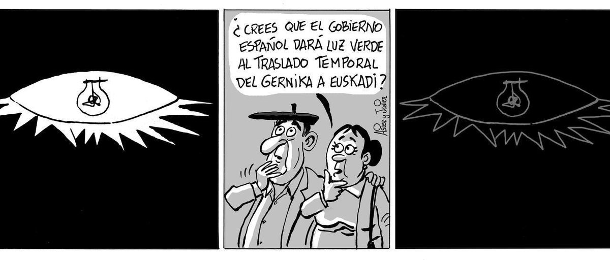 SieteSofi's tweet image. Viñetas sobre la polémica en torno al traslado del 'Guernica' de @HUMORJMNIETO, El Roto y @AsieryJavier_HG 

➕#humor &amp;amp; #arte #cartoon 
👉vetustideces.blogspot.com/2026/04/clipda…