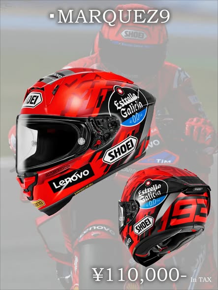 Ricoland_Kyoto's tweet image. X-Fifteenのニューレプリカ「MARQUEZ9」のご案内です♪
MotoGPの絶対王者、マルク・マルケス選手のグラフィックモデル！
鮮やかなオレンジが目を惹きます♪
気になる方はぜひライコ京都にお越しくださいね♪
#SHOEI #X15 #xfifteen #ヘルメット #helmet