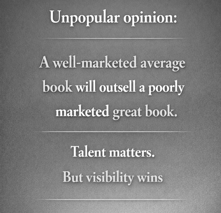 OnyekachiC71451's tweet photo. Writing a great book doesn’t guarantee sales.
Marketing does.
If you’re ready to stop guessing and start selling, let’s talk.
#TruthAboutMarketing #AuthorReality #BookSelling #IndiePublishing #MarketingMatters #AuthorLife #BookBusiness https://t.co/f6jaevLLV6