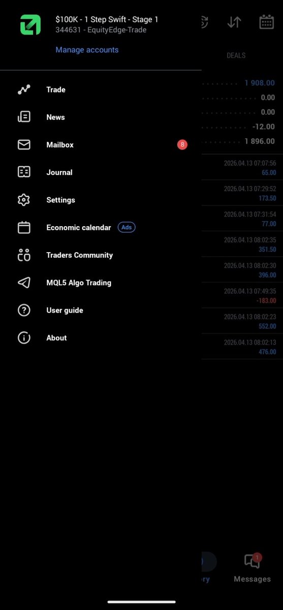 TheLegend147503's tweet image. Same account 
Passing Equity Edge 100K Account 
$1,900 profit already secured  steady progress toward full account pass.
Discipline. Risk management. Results.
#ForexTrading #PropFirm #AccountManagement #TradingJourney #RiskManagement #FundedTrader #ForexProfit #TradingDiscipline