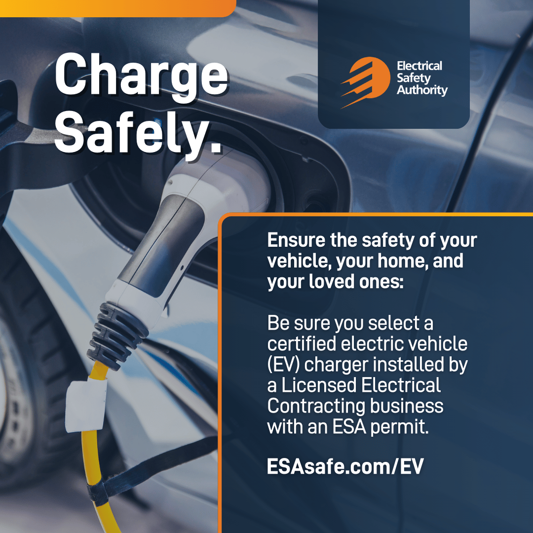 Thinking of installing an EV charging system in your home? Learn what’s required to charge safely at home. Get the facts and charge safely! ESAsafe.com/EV