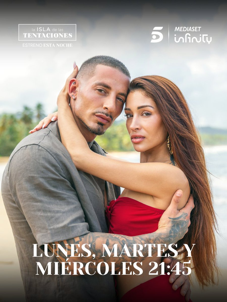Empieza el juego 🔥

🔵 Esta noche lunes a las 21:45h estreno de #LaIslaDeLasTentaciones en Telecinco, con triple cita semanal de lunes a miércoles 🐍🍎

🔝 Y el viernes 24 de abril, estreno de 'El debate de las tentaciones' en #MediasetInfinity ♾ ver.tw/wlvz0d