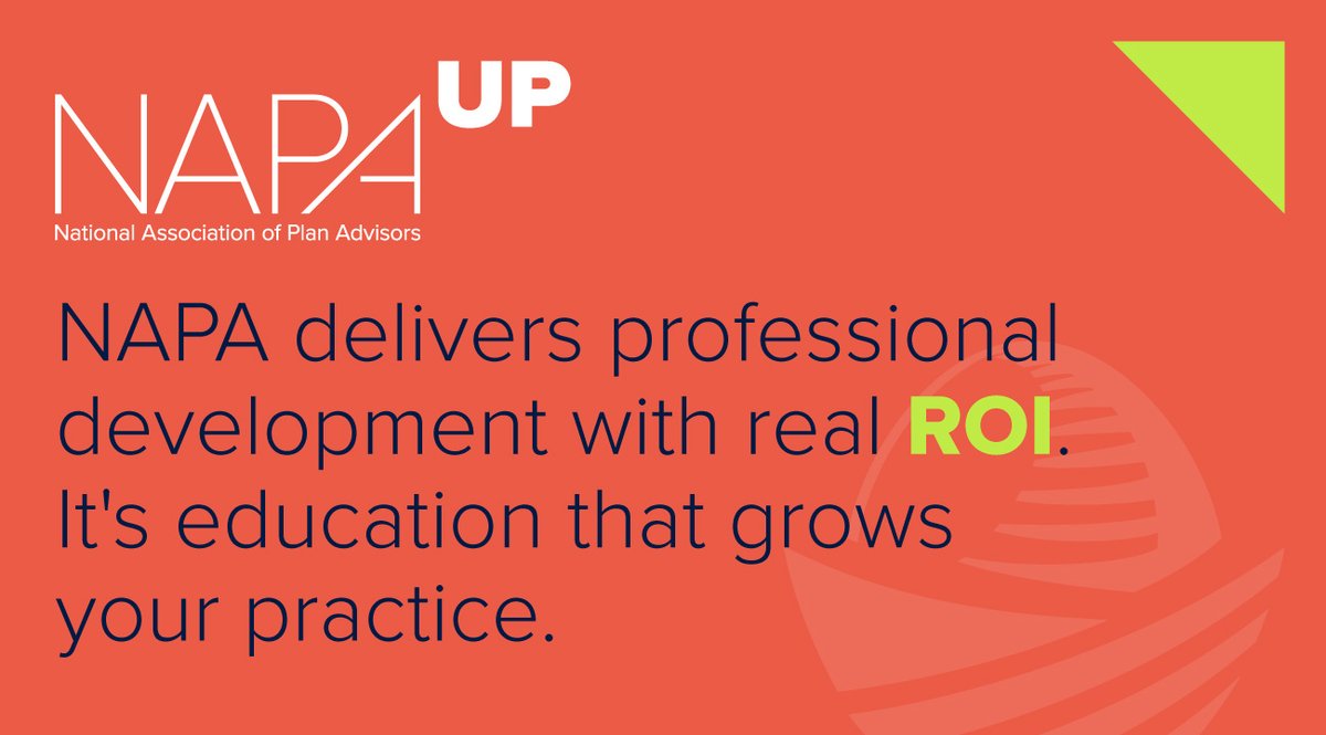 NAPA401K's tweet image. Take advantage of the wide range of NAPA’s education and training resources, built to help advisors grow, connect, and lead.

🌱 Level Up today: ow.ly/bcnI50Xq4jr

#NAPAUP #FinancialAdvisors #ProfessionalDevelopment