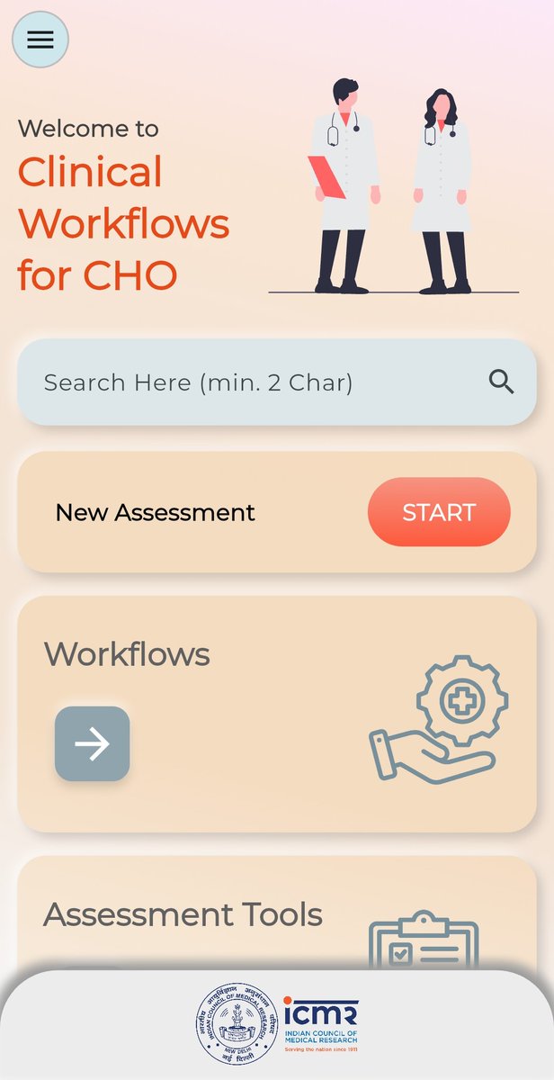ICMRDELHI's tweet image. Boosting grassroot healthcare: ICMR roll out offline clinical workflow app to support CHOs at SC-AAM, enabling faster triage, better referrals, teleconsultation &amp;amp; improved patient care with color-coded guidance, ahead of #AyushmanBharat Health &amp;amp; Wellness Center Day
#DigitalHealth