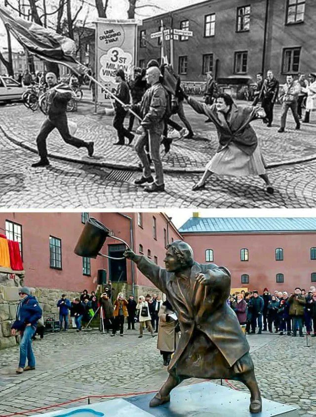 Tal día como hoy en 1985 en la localidad sueca de Växjo, Danuta Danielsson, una mujer antifascista cuya madre fue internada en un campo de concentración nazi, le daba un bolsazo en la cabeza a un neonazi en una manifestación fascista.