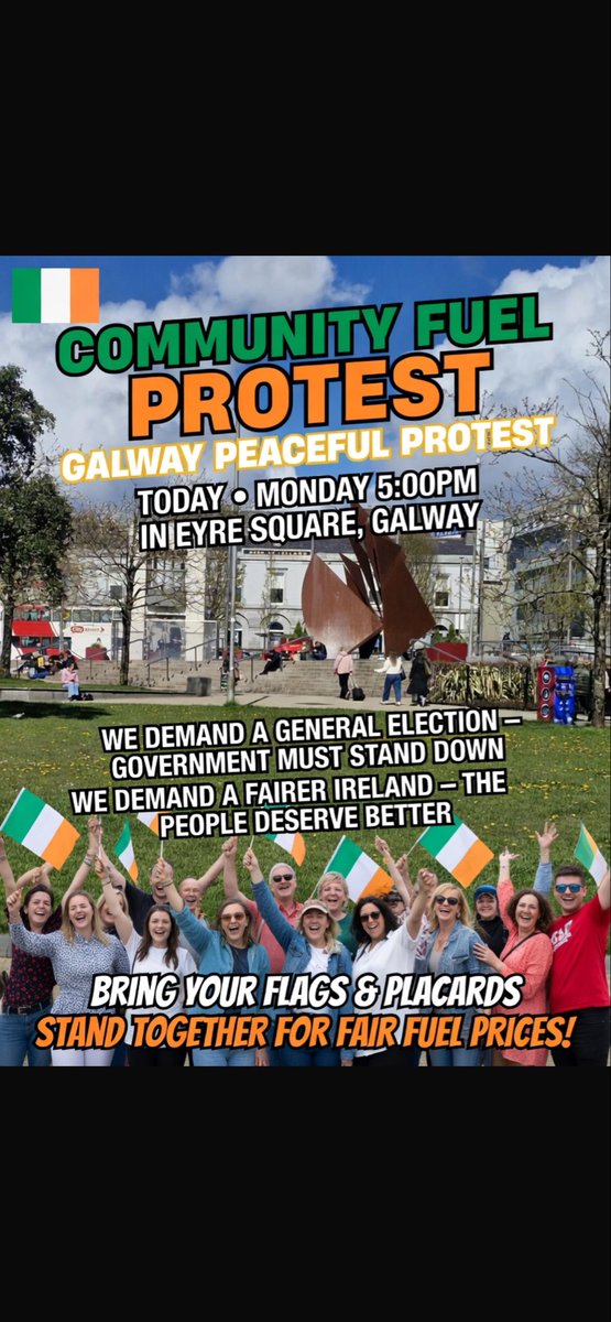 speedy_1916's tweet image. #FuelProtest Galway 5pm,Eyre square