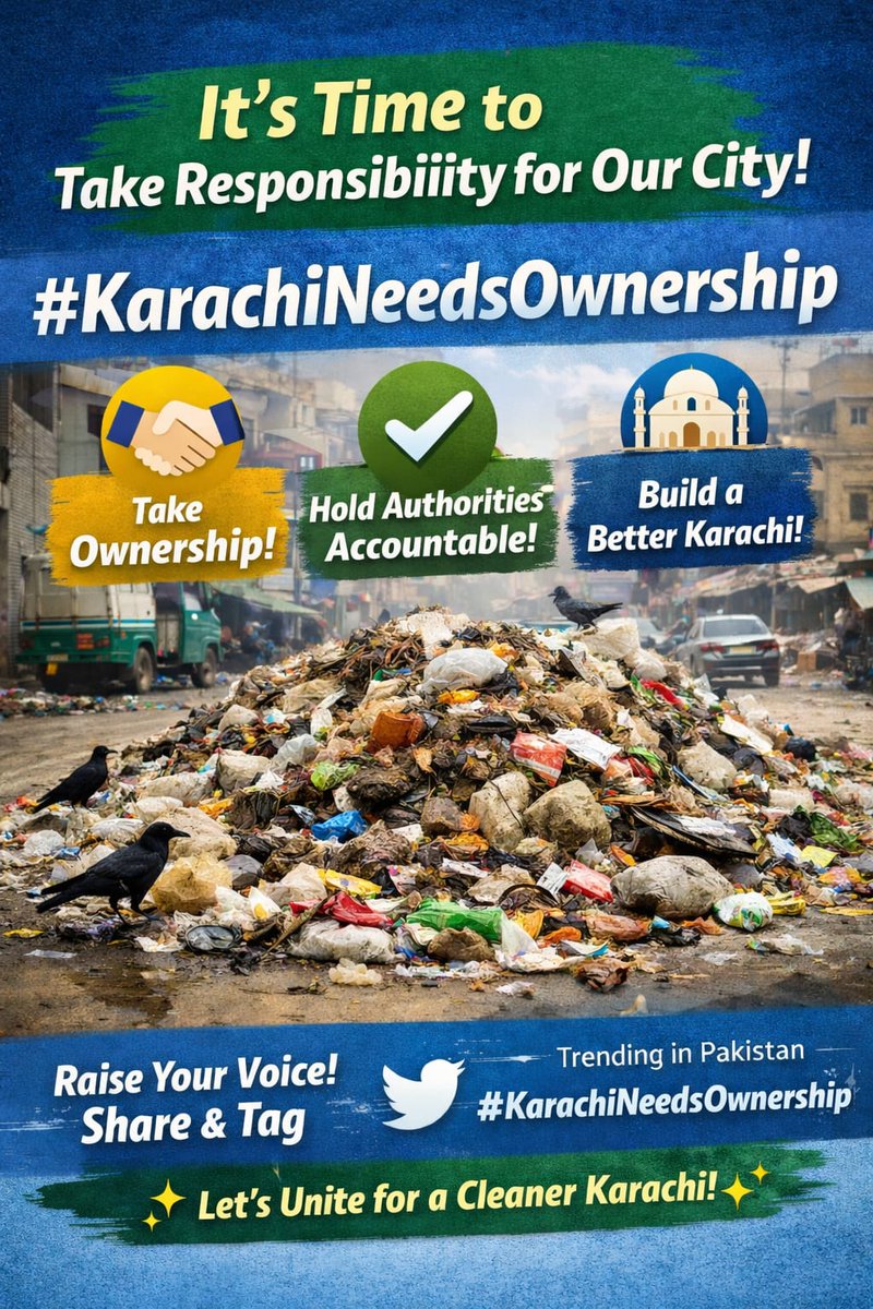 Trend Alert for Karachi: Post with the given hashtag and keyword.

Fix SSWMB
#KarachiNeedsOwnership

Join Team
chat.whatsapp.com/HkR6QnPEEoKBz3…