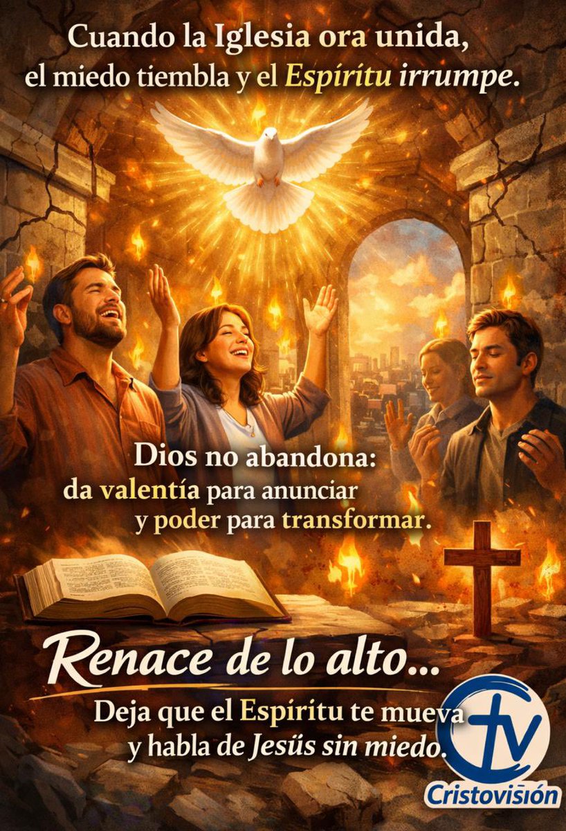 CRISTOVISION's tweet image. Levantémonos juntos como iglesia para orar 🙏🏻 Dios no abandona: da valentía para anunciar y para poder transformar❣️

#dios
