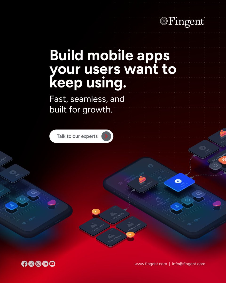 Fingent's tweet image. Turn your app idea into a mobile experience that’s intuitive, scalable, and built to drive engagement across iOS, Android, and beyond.

Talk to our experts: fingent.com/mobile-applica…

#MobileAppDevelopment #AppDevelopment #iOSDevelopment #AndroidDevelopment #DigitalProduct #fingent