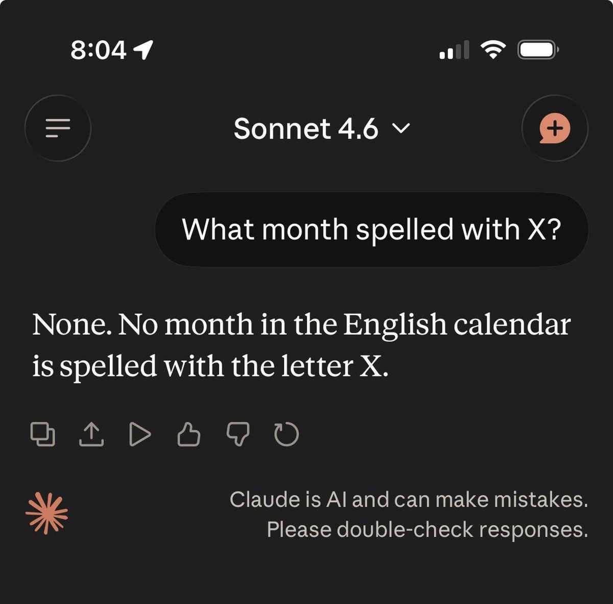 Well, that makes me feel better! However, GPT also provided same answer. Maybe, it was a glitch.