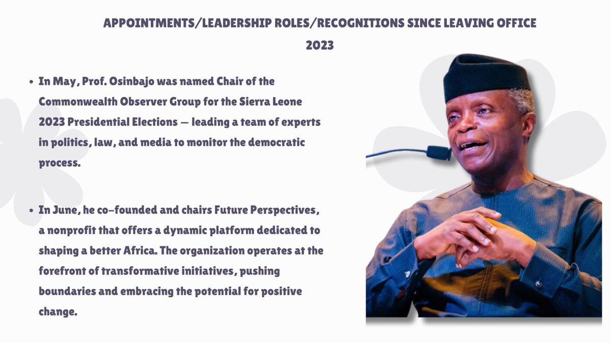 AdewumiCollins's tweet photo. Life, in its curious paradox, equips many with ambition but grants only a handful the alignment of purpose, preparation, and opportunity required to leave a lasting imprint.

This is what makes the post-office trajectory of Prof Osinbajo, @ProfOsinbajo deeply instructive. https://t.co/IP12d7Oe1K