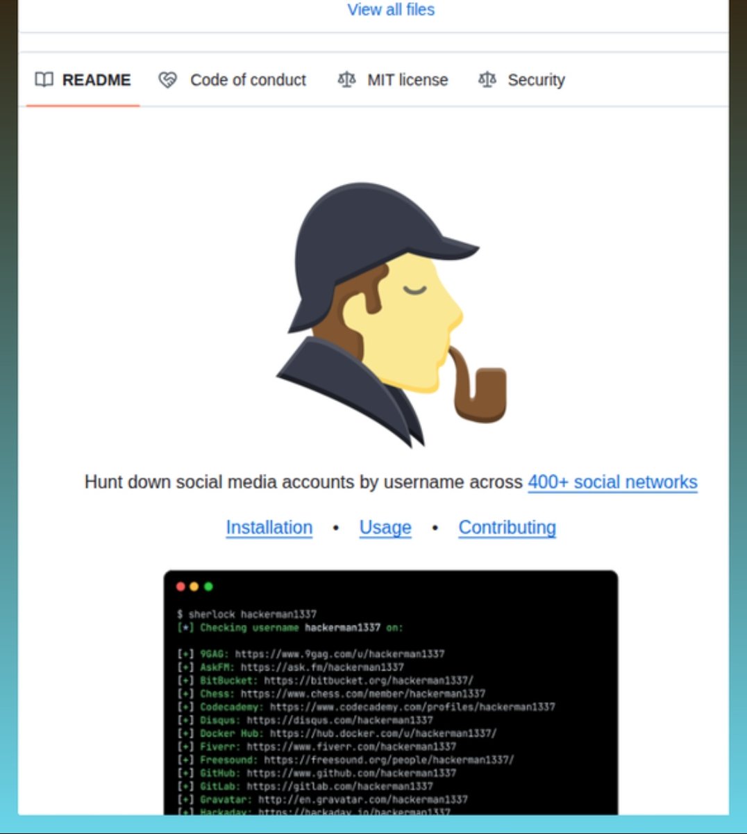 decabyte_info's tweet image. Finds usernames across 400+ social networks

Link : github.com/sherlock-proje…
