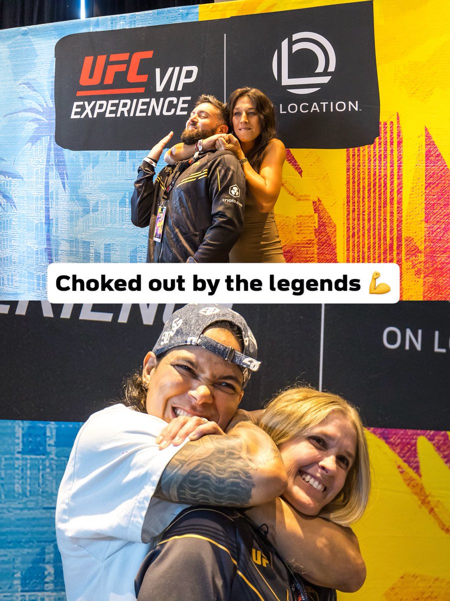 onlocationexp's tweet photo. Ever wondered what it feels like to be submitted by @joannamma or @Amanda_Leoa…we got you #OnLocation 😂👏 #UFCVIPExperience #UFC327 https://t.co/DhNWFaHDIZ