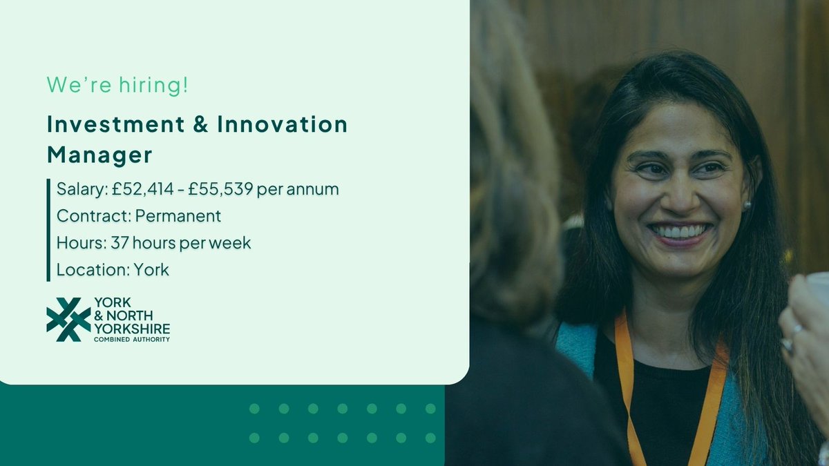 NycjobsUk's tweet image. Want to play a leading role in shaping the future economy of York &amp;amp; North Yorkshire?

Apply today! tinyurl.com/4ajn7cdm

#InvestmentJobs #EconomicDevelopment #Innovation #LeadershipRoles #YorkJobs #NorthYorkshire #CombinedAuthority