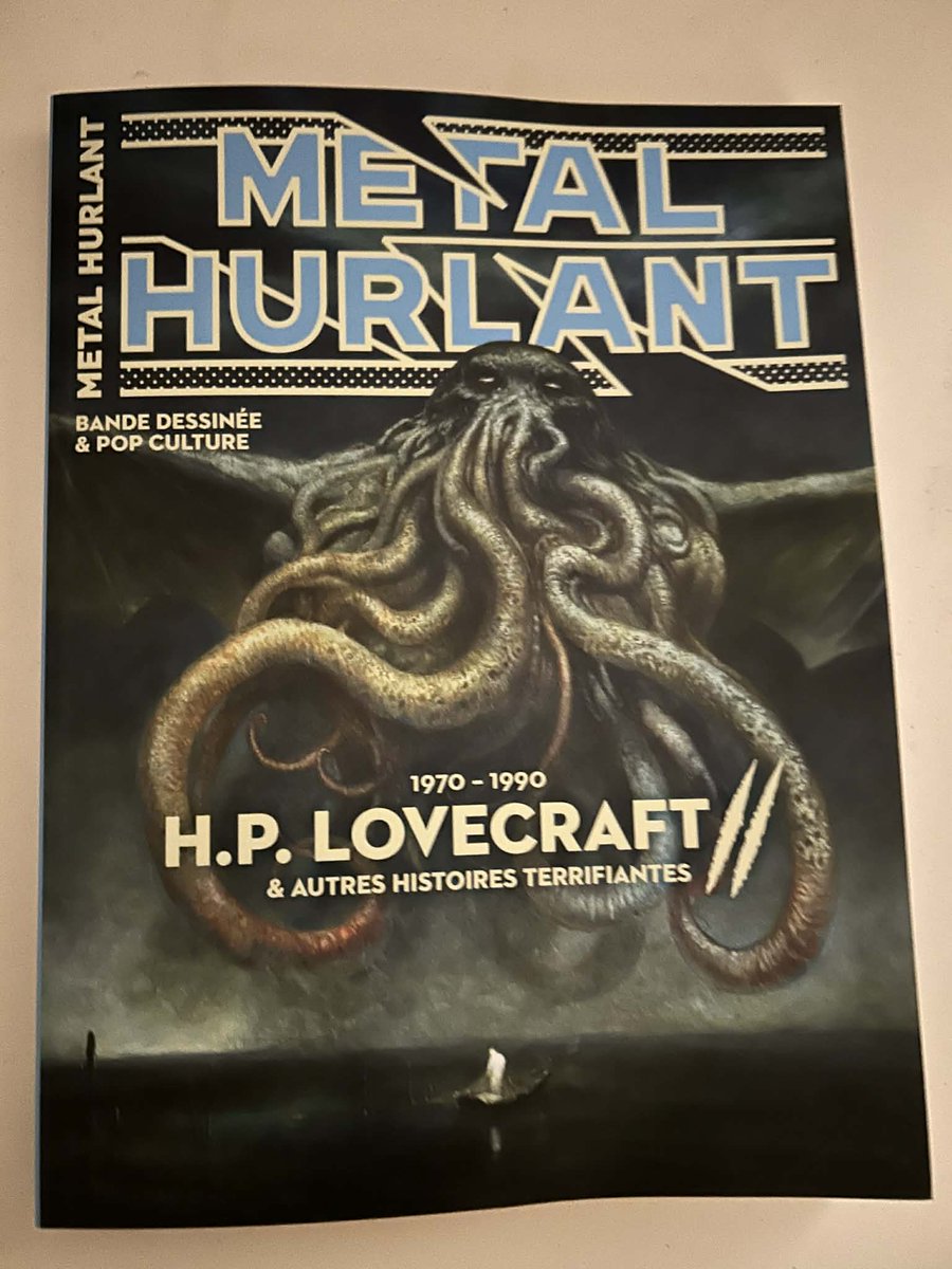 ThomasSpok's tweet photo. Au sommaire de ce Métal Hurlant spécial Lovecraft : Moebius, Druillet, Bilal, Breccia... des auteurs prodigieux. Au milieu de tout ce beau monde, je signe un "guide de lecture lovecraftien" illustré par Juliette Etrivert : que faire de mieux après ça ? https://t.co/RpIjxRjnEO