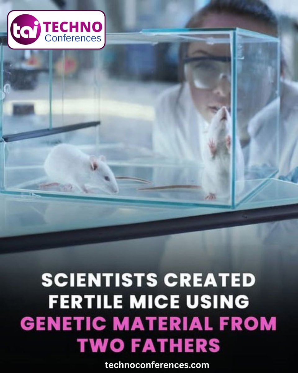 techno_conf's tweet photo. Scientists have successfully created fertile mice using genetic material from two fathers—a major leap in genetic and reproductive science. 

This innovation could reshape the future biomedical advancements.

#technoconferences #Genetics #Biotech #ScientificBreakthrough https://t.co/0aI0EOQYuc