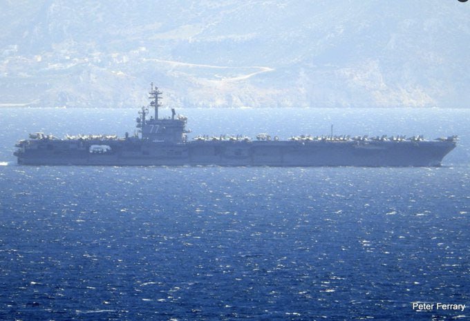 USS George H.W. Bush (CVN-77) Akdeniz'e geldi. 4-5 gün sonra İsrail kıyılarında olacak.
