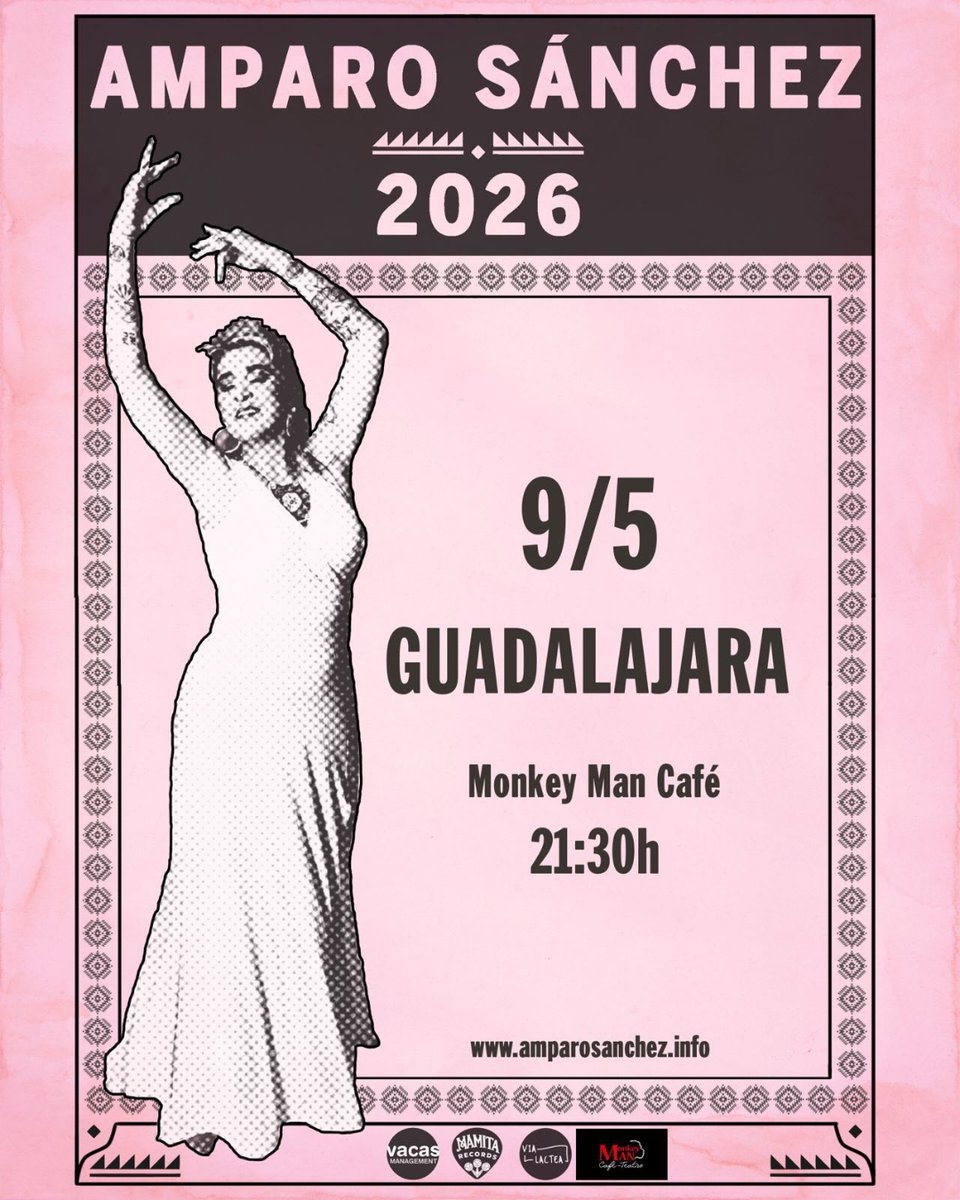 Mutick_com's tweet photo. @amparosanchez  presenta su Ritual Sonoro en directo 🎶✨

📍Guadalajara: 9 may,  Monkey Man Café
📍Sevilla: 14 may, BarMutante
📍Córdoba: 15 may, Jazz Café

Un formato íntimo, sola con su voz y su guitarra, recorriendo su repertorio y el de Amparanoia.

Prom: @javivacas  🎟️ https://t.co/lEmhgu0LfK