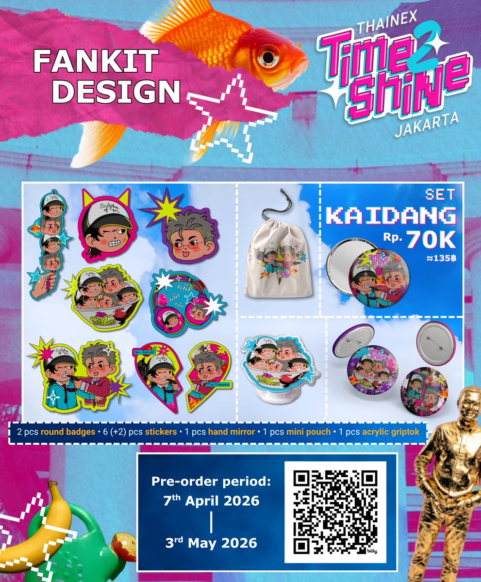 ✨ 𝐓𝐈𝐌𝐄 𝐓𝐎 𝐑𝐈𝐒𝐄, 𝐓𝐈𝐌𝐄𝟐𝐒𝐇𝐈𝐍𝐄 ✨

THAI &amp; NEX FAN PROJECT 
IN JAKARTA🦮🐈‍⬛

💌 po &amp; donation period : 
      April 7th - May 3rd

🔗 bit.ly/THAINEXTime2Sh…

 or scan the QR on poster

Check out <a href="/THAINEXID/">THAINEXid 🇹🇭⏭️</a> for more update

#THAINEXTime2ShiNeJKT
#BUS_THEFIRSTLIGHT