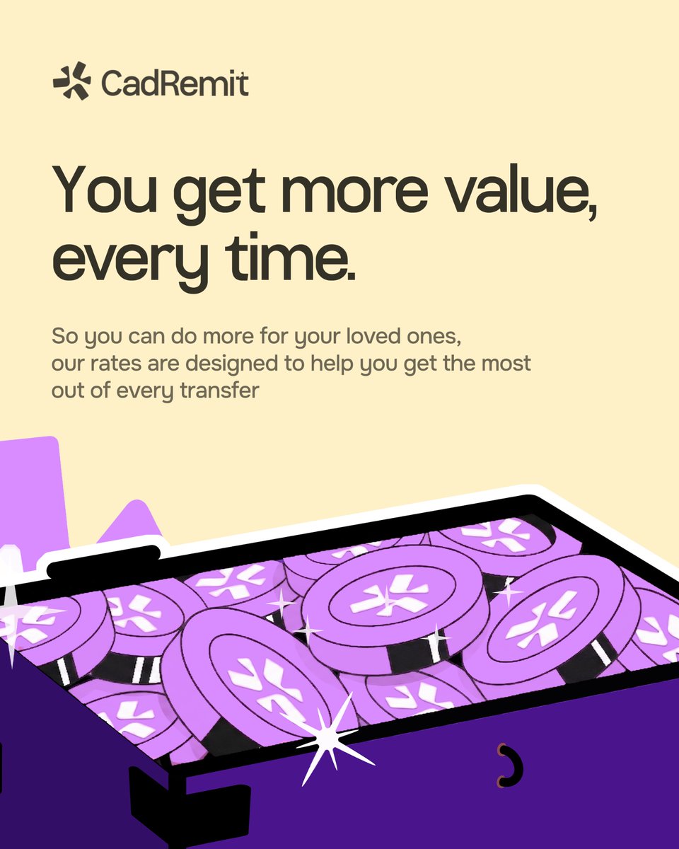 CadRemit's tweet photo. CadRemit is the best money transfer app ever. I love the peace of mind I get using CadRemit to send money cross border. The rates are incredible as well.