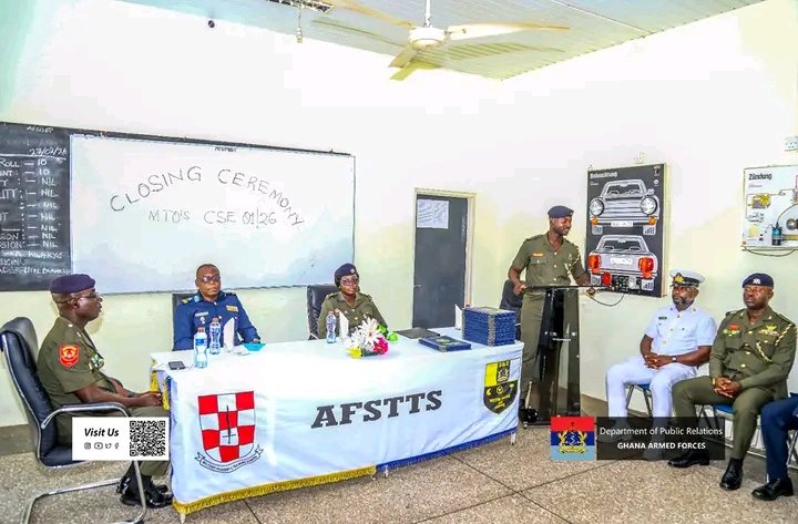Cobbie_AD's tweet photo. The Armed Forces Supplies and Transport Training School (AFSTTS) has concluded the Mechanical Transport Officers (MTO) Course 1-26 at Burma Camp on Friday 10 April 2026.

https://t.co/VLl0vweU0M

Story by Regina Asare 
Pictures by Sgt Aninwaa Lydia https://t.co/4PkzrdKnwl