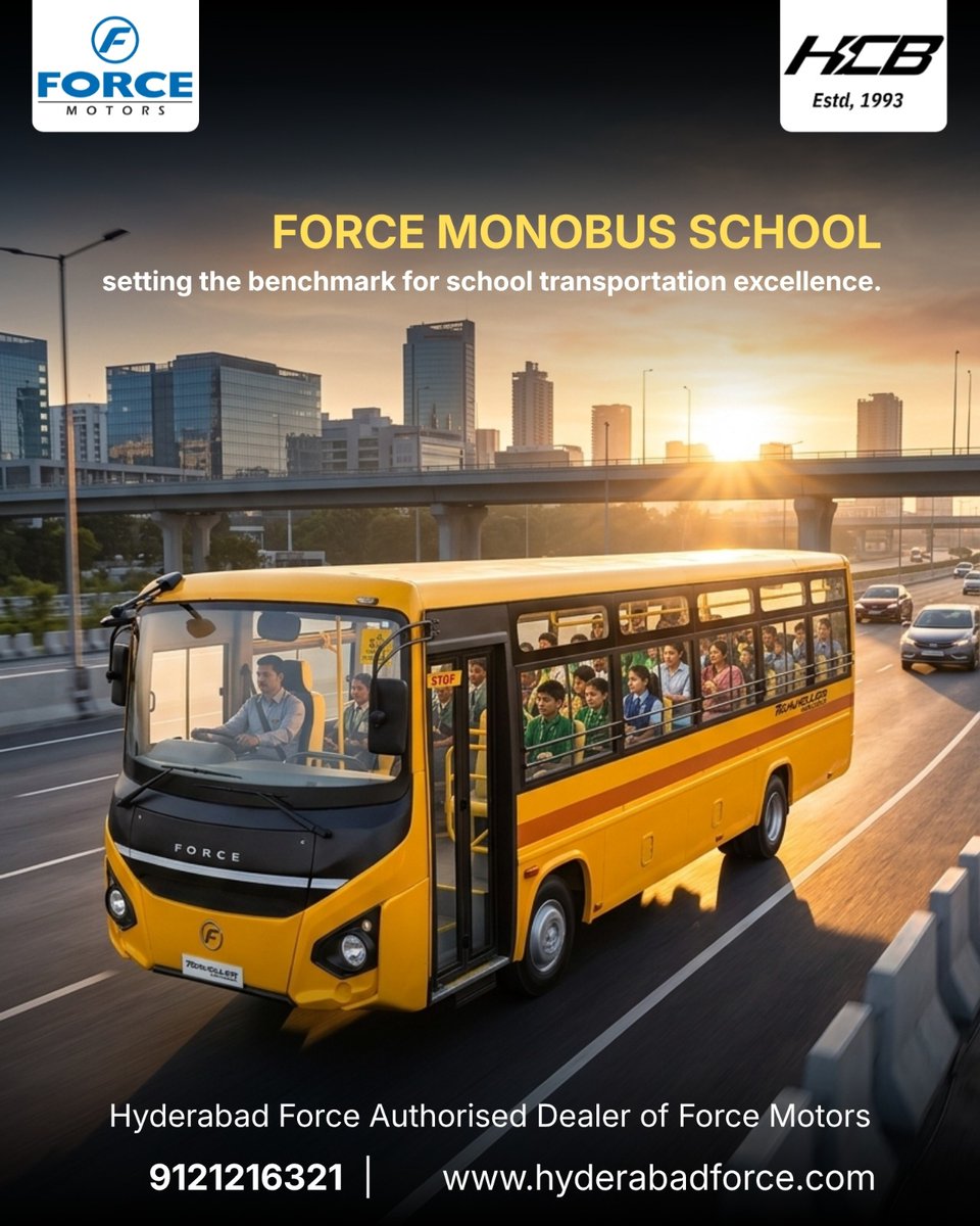 force_hyderabad's tweet image. FORCE MONOBUS SCHOOL - setting the benchmark for school transportation excellence.

Book Today Call: 09121216321
For More Details Please Visit: hyderabadforce.com

#SchoolBus #BackToSchool #SchoolTransportation #EducationOnWheels #SchoolDays #YellowBus #BusSafety #HCB