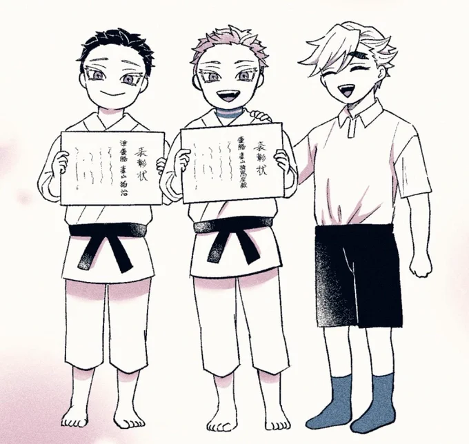 幼馴染設定は他にも描いてるんだ～ 小さい頃は双子ちゃんの試合に毎回応援に駆けつけるどま