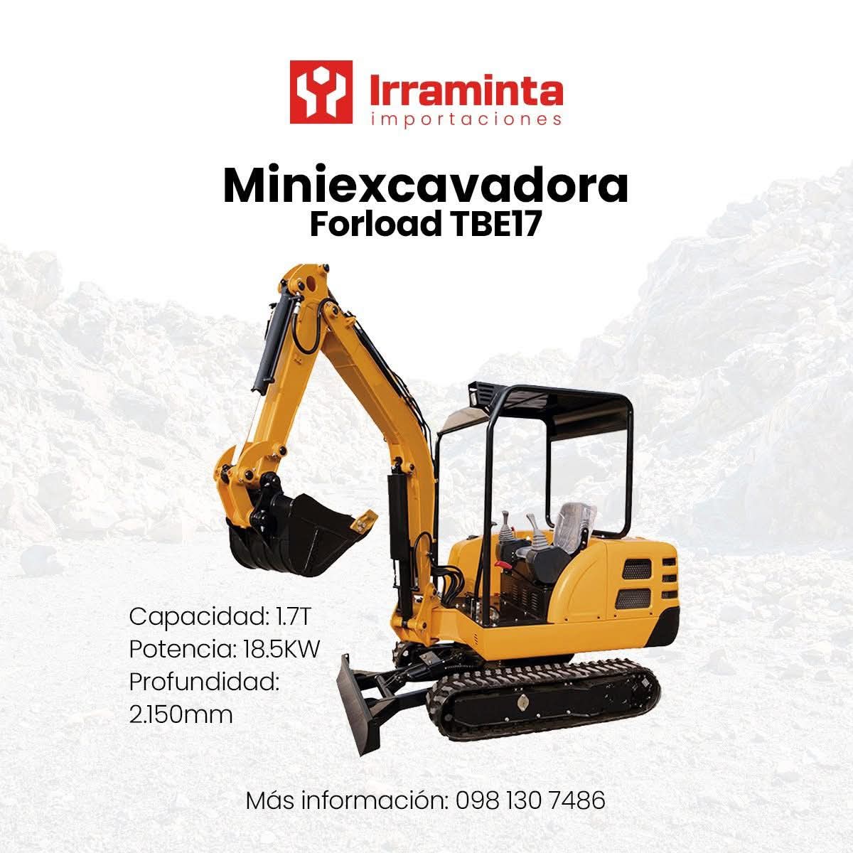 La miniexcavadora Forload TBE17 es la aliada perfecta para proyectos que exigen precisión en espacios reducidos. Con una potencia de 18.5KW y una profundidad de excavación de 2.150mm, aseguras rendimiento y eficiencia en cada jornada. 💡

📲 098 130 7486

#MaquinariaPesada
