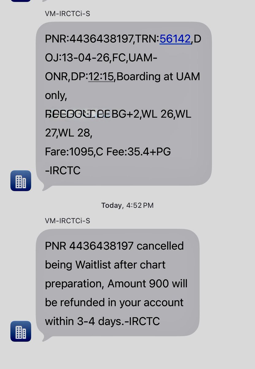 i_amBeegee's tweet photo. @IRCTCofficial @nsitharamanoffc I booked a train ticket 1130 was charged incl con fee.. but the same ticket was cancelled due to waitlist not confirmed , fair enough . But wat’s surprising  am getting a refund of only 900!!! Why do you want to eat away poor people’s money !!! https://t.co/gidQWhIQrR