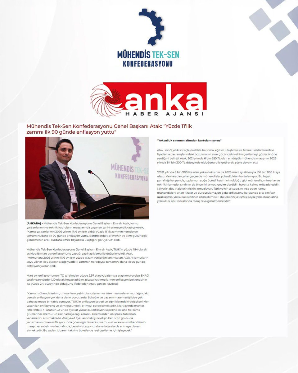 Mühendis Tek-Sen Konfederasyonu tweet media