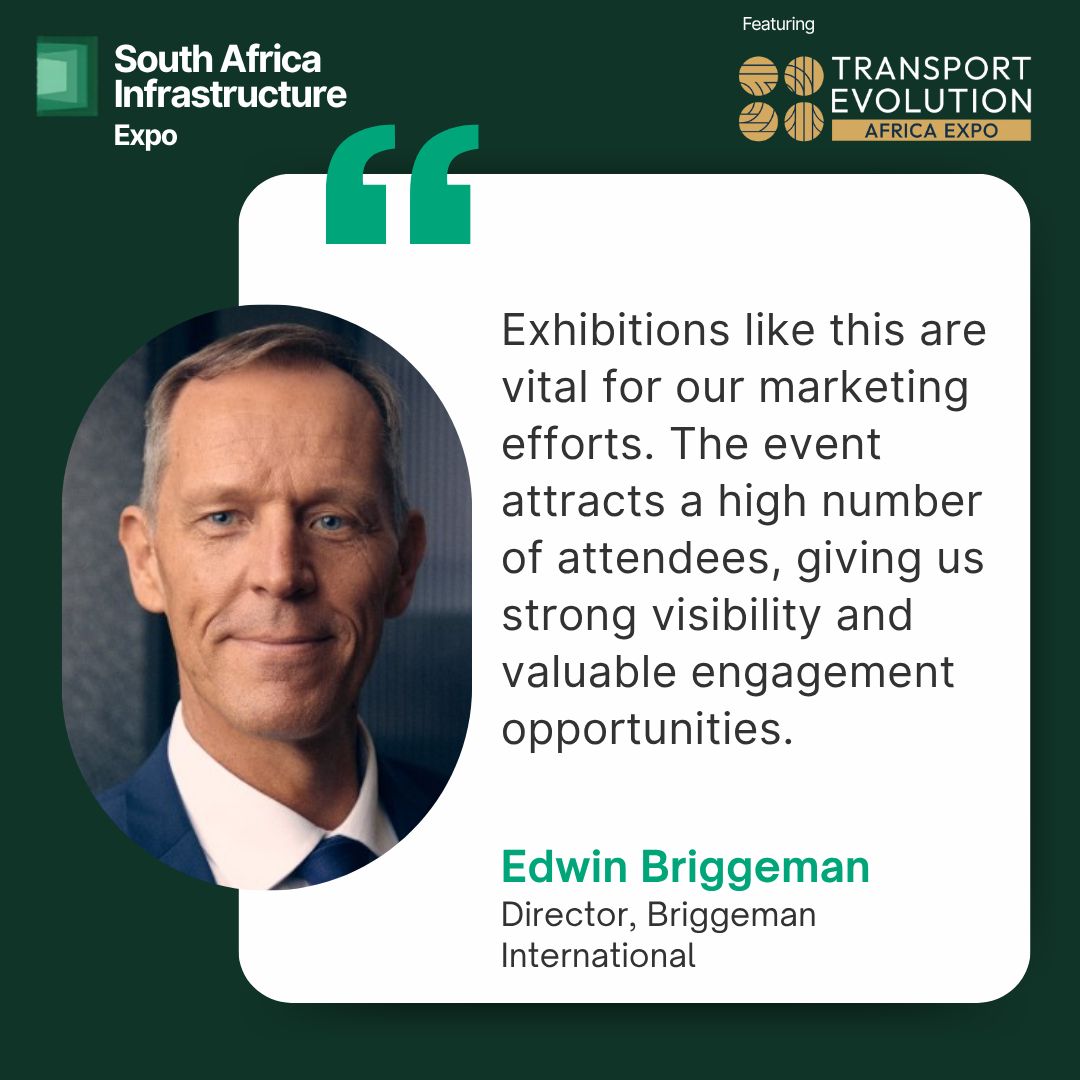 Exhibitors at #SAIE2026 get in front of over 6,000 infrastructure professionals across three days in Johannesburg. The visibility and engagement are hard to find anywhere else.

Book a Stand: bit.ly/3P9RkJC
9–11 June 2026 | Gallagher Convention Centre, Johannesburg