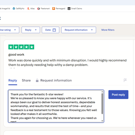 DampSolutions1's tweet photo. From Trustpilot to direct customer reviews, the message is the same: Skilled teams, respectful service and work finished to a high standard. Damp Proofing Solutions consistently earning 5‑star feedback. https://t.co/6LfJQjun3j