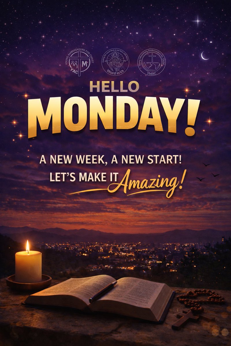 WORDinUS's tweet image. Good evening, Monday.

As we begin this new week, may we start not with worry, but with prayer… not with fear, but with faith.

Lord, guide us, strengthen us, and lead us through this new week. Amen.

#YAC #YMAC #WordInUs 
#PrayAlways #OnlineMissionary 
#YACproductions