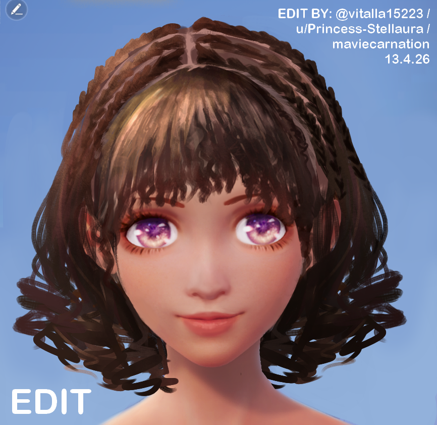 PrinStellaura's tweet photo. ˗ˋˏ ♡ ˎˊ˗ painting over brown Nikki to make my infinity nikki OC's face & ideal hairstyle ˗ˋˏ ♡ ˎˊ˗
Left: original, Right: edit ~✩!
#infinitynikki #InfinityNikki #intwt https://t.co/hMURFygbrV
