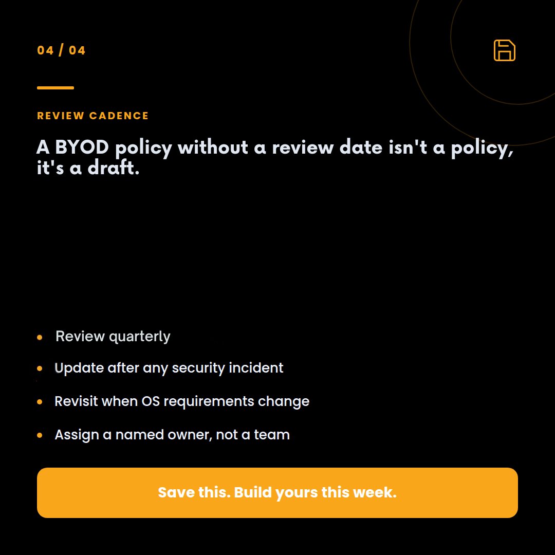 triosoftinc's tweet image. A BYOD policy does not need to be long. 
It needs to tell employees exactly what happens to their phone if they leave.

#BYOD #MDM #ITManagement #DeviceManagement