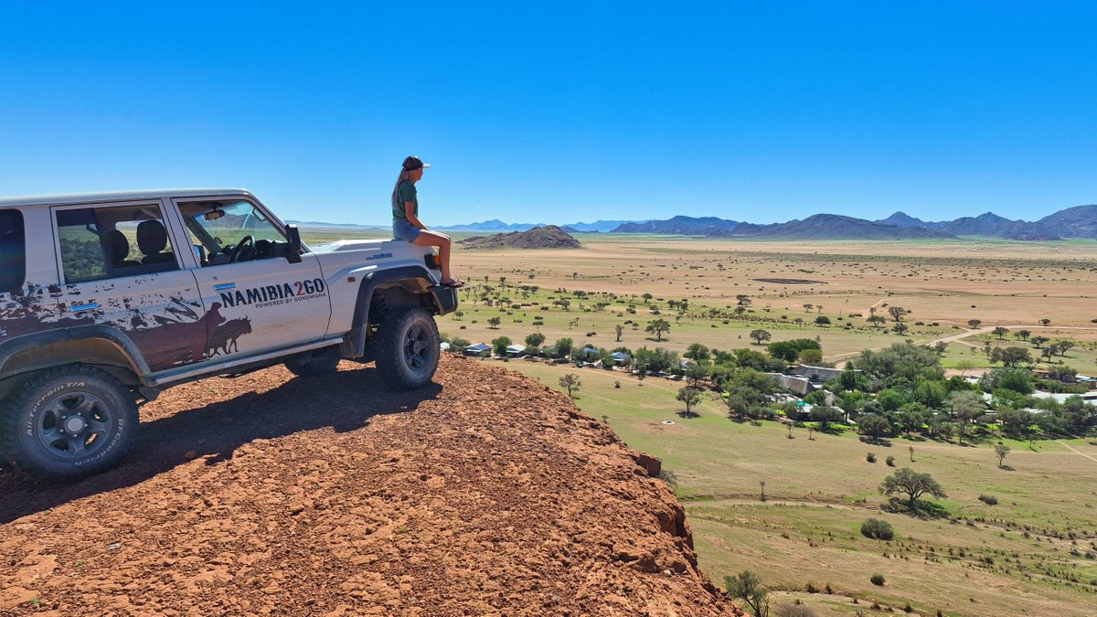 GondwanaLodges's tweet photo. One truck. Infinity. The Namib after the rains hits differently from up here. π https://t.co/IAqp9CIJ5F #NamibDesertLodge #Namibia2Go #GondwanaLodges #Namibia https://t.co/wr6HoqapN2