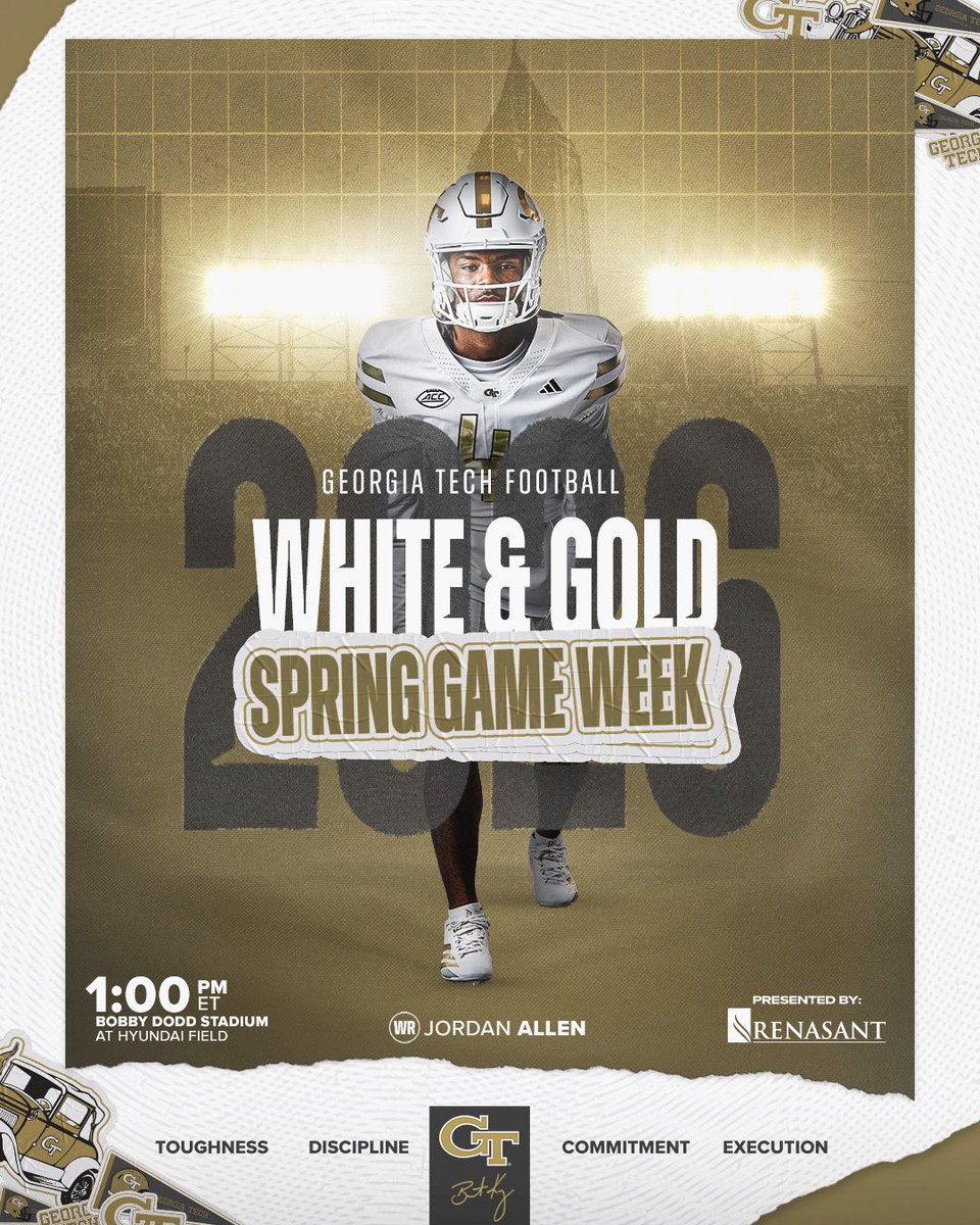 Spring ball finale loading…

🗓️ April 18th
🕐 1 pm
🎟️ FREE Admission
📍 Bobby Dodd Stadium at Hyundai Field

#StingEm 🐝
