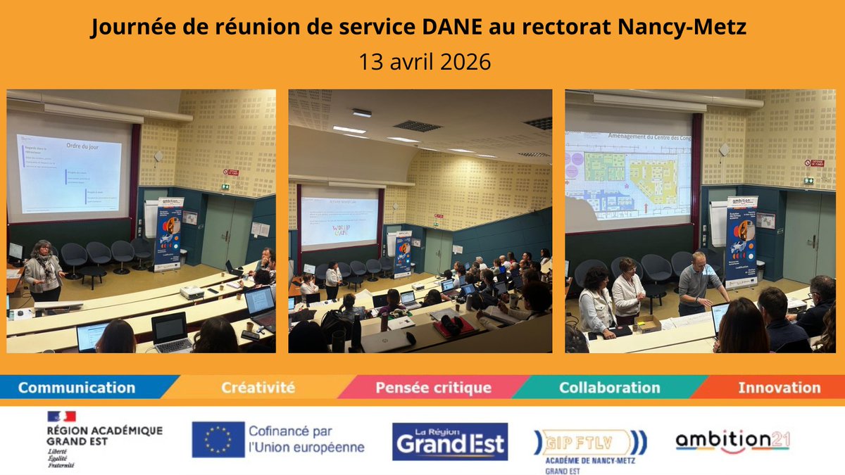 Ambition21_FSE's tweet photo. Réunion de service du réseau de la #DRANE ce jour ⤵️
✔️ Bilan des actions et temps forts, dont les #SaferInternetDays 
✔️ Avancement des projets en cours et définition des priorités pour #Ambition21 #FSE+ 
✔️ Perspectives, lancements et sujets à préparer https://t.co/G8t7n9ZDVI