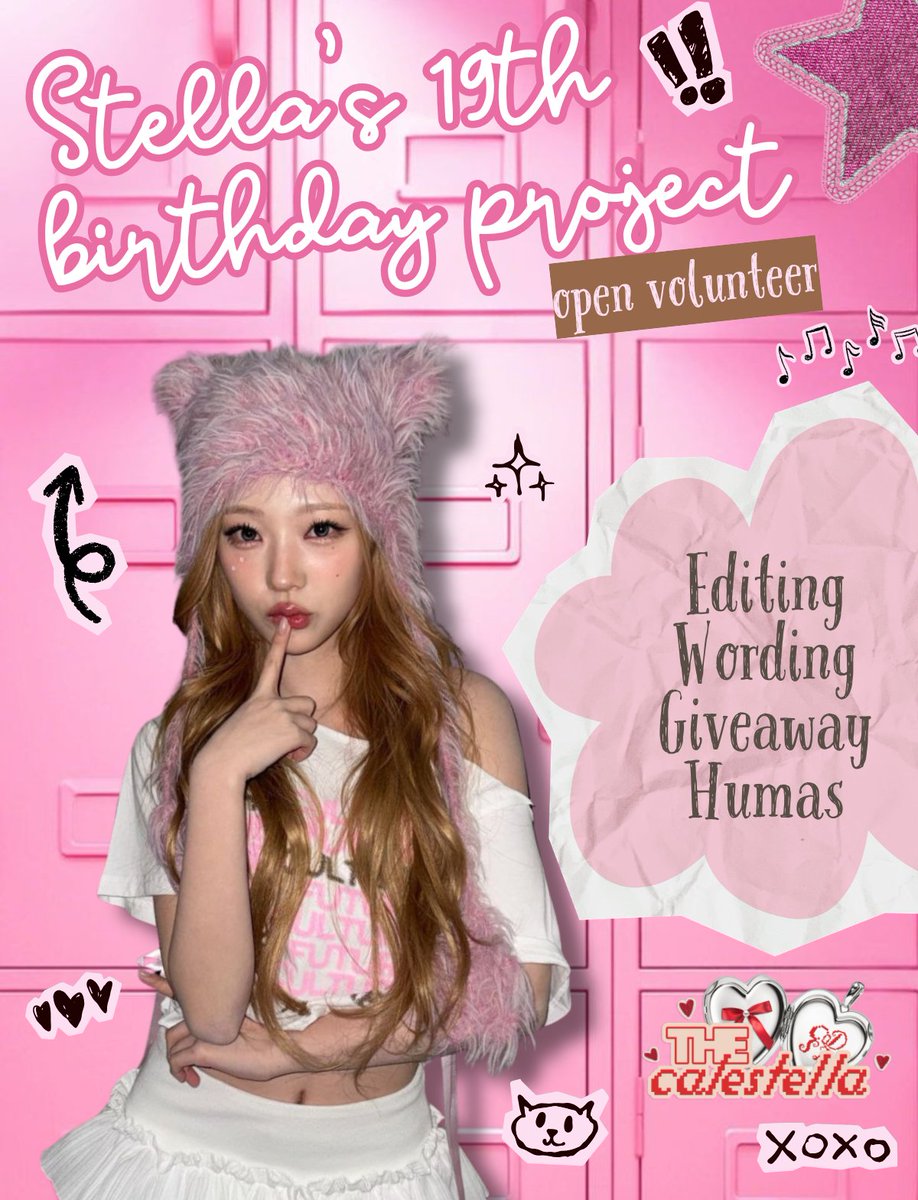 ᅠ
Hello everyone! ❤︎ 
We’re currently searching for Stella rps to celebrate our bday together, as well as looking for 𝘃𝗼𝗹𝘂𝗻𝘁𝗲𝗲𝗿𝘀 to be part of the birthday crew. If you’re interested in joining the crew, fill out this form bit.ly/StellaVolunteer, please! xoxo, 💋
ᅠ