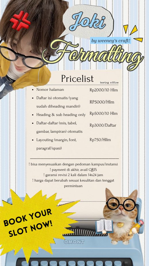 Ween ; joki format skripsi, dll tweet media