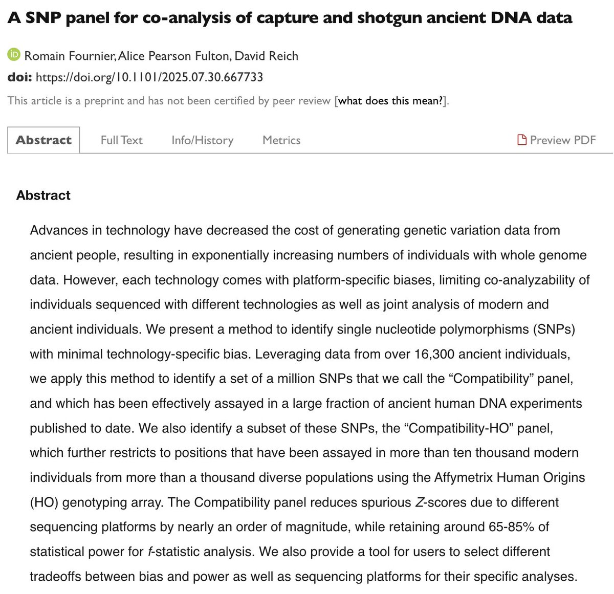 DanTabin's tweet photo. New release of the AADR.  In addition to improved curation / group IDs, and more samples (now >23,000), this release include a dataset pulled down on the Fournier et al "compatibility" SNP set which reduces 1240K, TWIST, and shotgun biases to maximize co-analyzability https://t.co/xgC8rX86LB