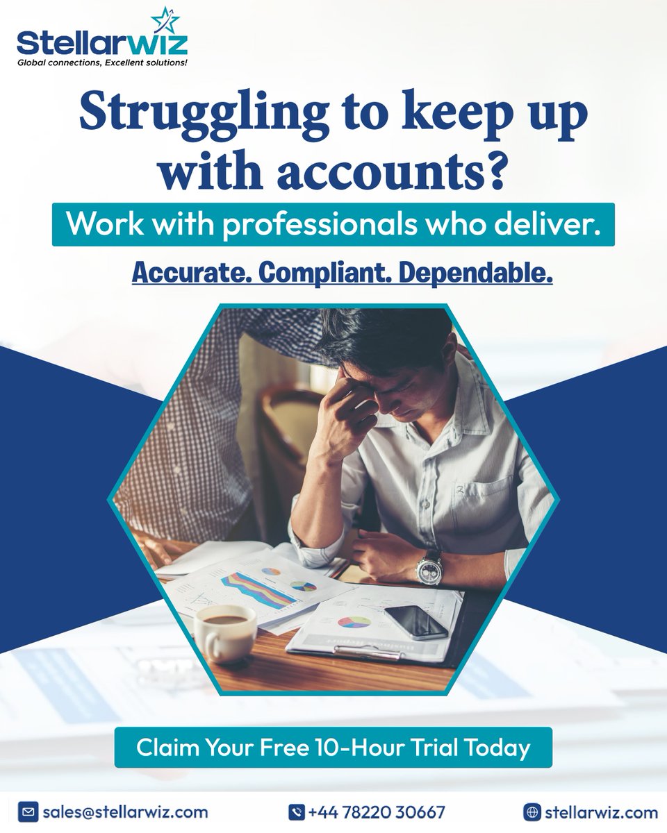 stellarwiz's tweet photo. Another deadline. Another late evening. Work with professionals who take the load off seamlessly, efficiently, and without disrupting your workflow.
Get your FREE 10-hour trial today
📞 +44 78220 30667
🌐 https://t.co/WqPTzdDLAx

#Stellarwiz #AccountingFirms #BookkeepingServices https://t.co/RxstPZ3sd5