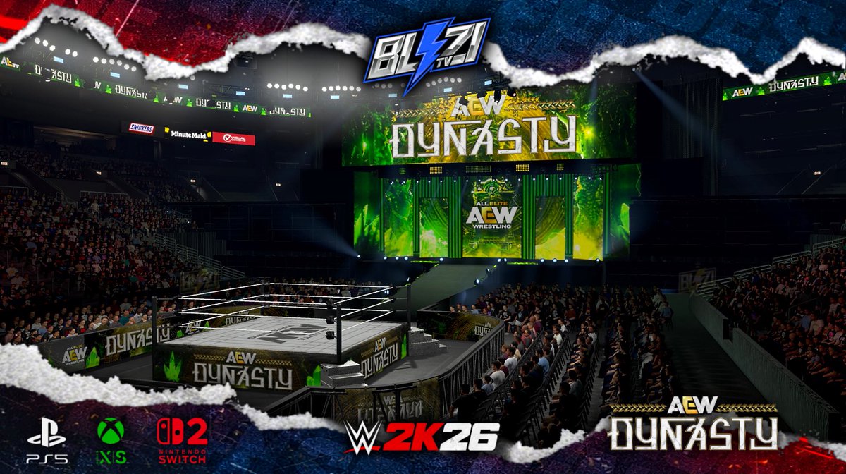 BliziTV's tweet image. 🚨 NEW UPLOAD ON #WWE2K26 COMMUNITY CREATIONS ! 

✭ #AEWDynasty ‘26 Arena (MOST ACCURATE)

➡️ Available on all consoles (PS5, XBox Series X|S &amp;amp; Nintendo Switch 2) in « Show » &amp;amp; « Arena » sections ! 

🔎 Search Tags : BliziTV - AEW - AEWDynasty26

ENJOY ‼️

#AEW #AEWonPrime
