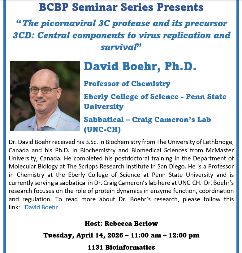 UNC Biochemistry and Biophysics department tweet media